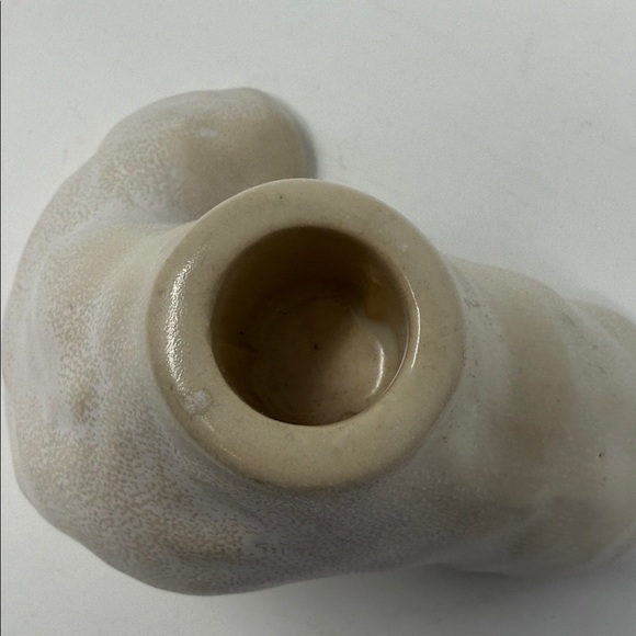 Modern Cream Ceramic Sculpture (candle holder) Brand New  6 x 4 “Decor - Picture 5 of 10